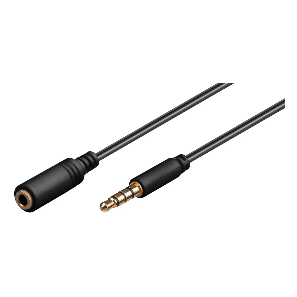 Goobay Kopfhörer- und Audio Verlängerungskabel AUX, 4-pol. 3,5 mm slim, CU