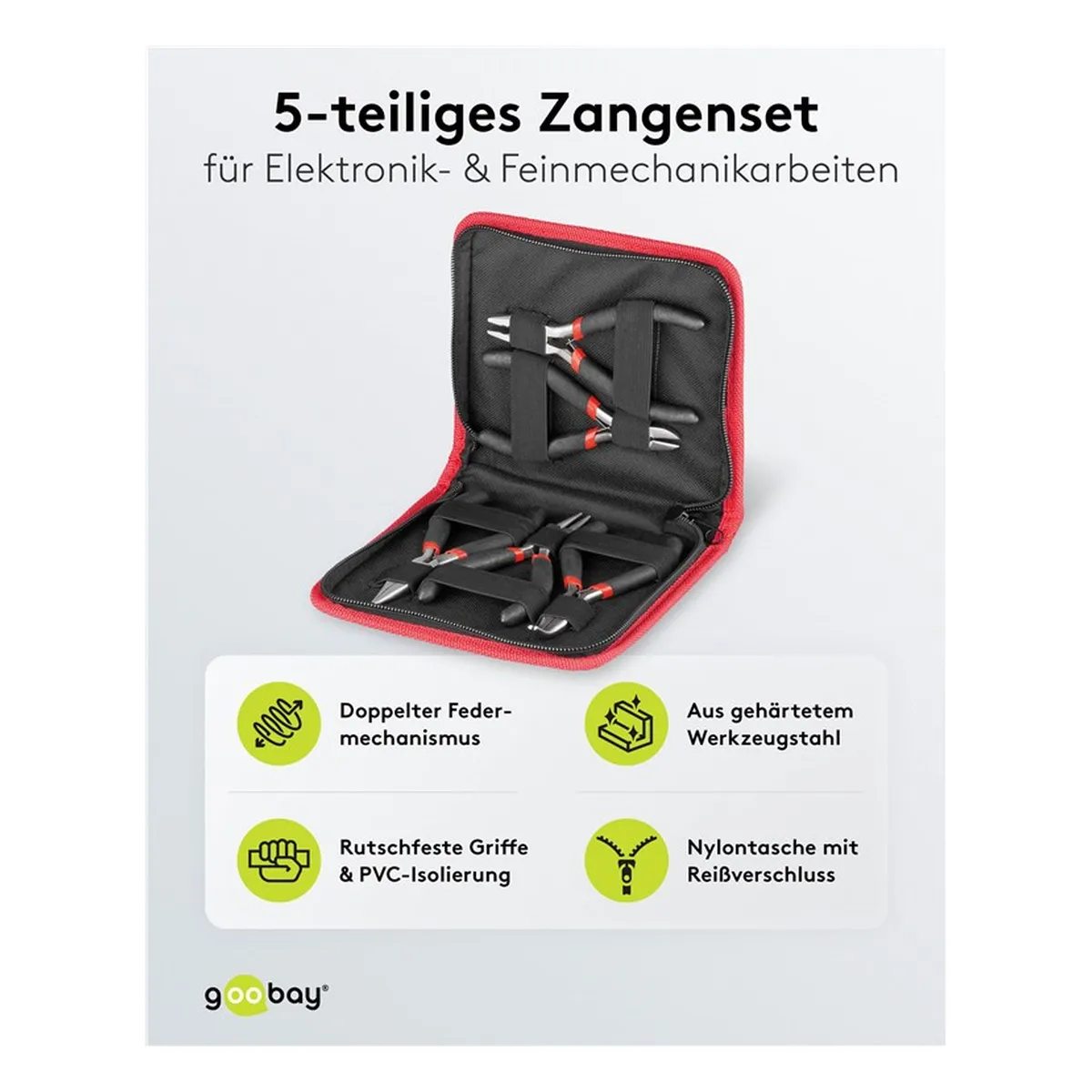 Fixpoint Zangen-Set, griffisoliert, 5 Stück