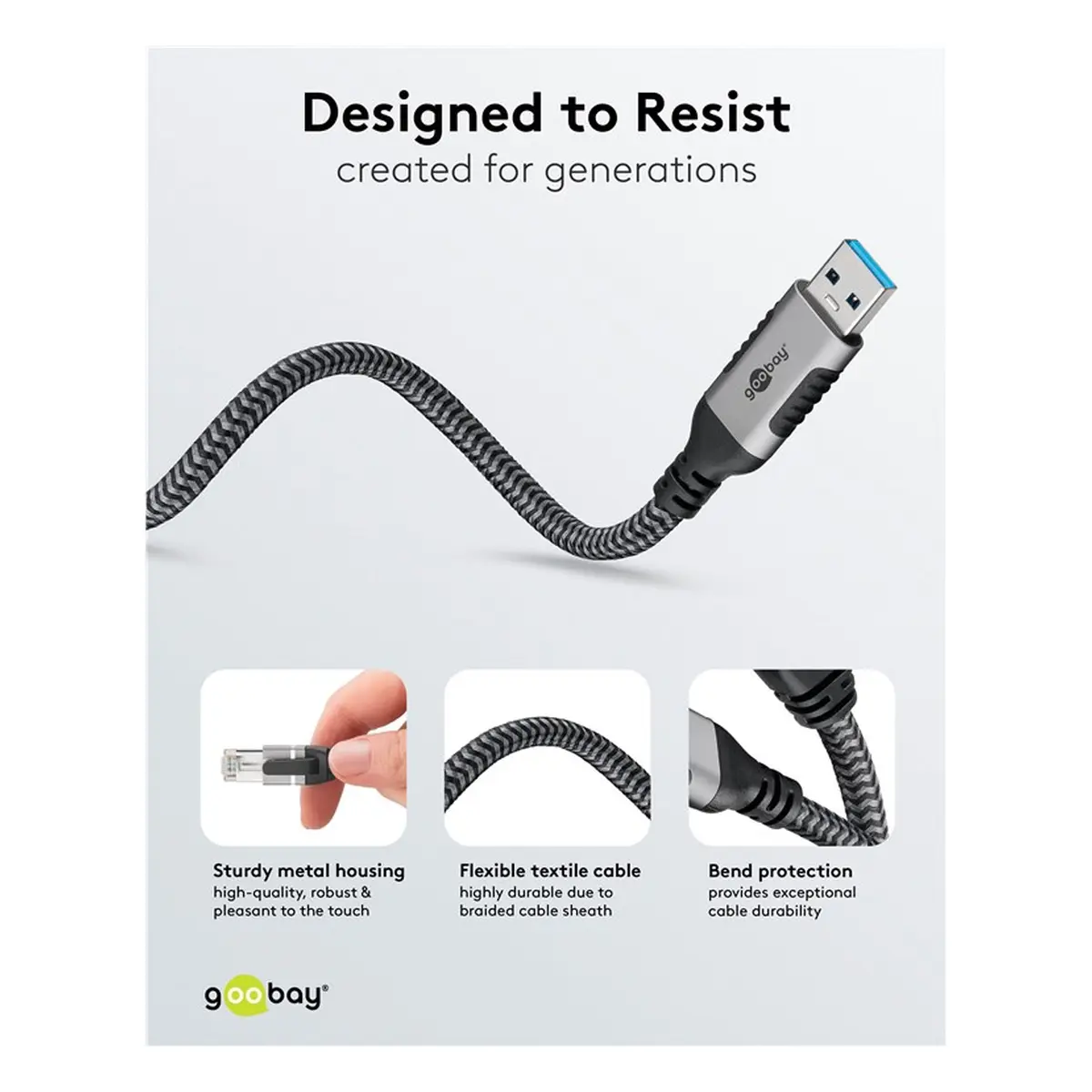Goobay Ethernet-Kabel USB-A 3.0 auf RJ45, 1 m