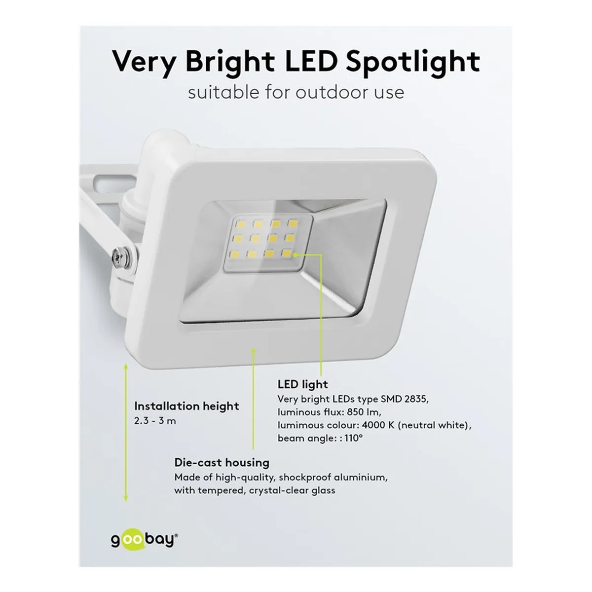 Goobay LED-Außenstrahler, 10 W