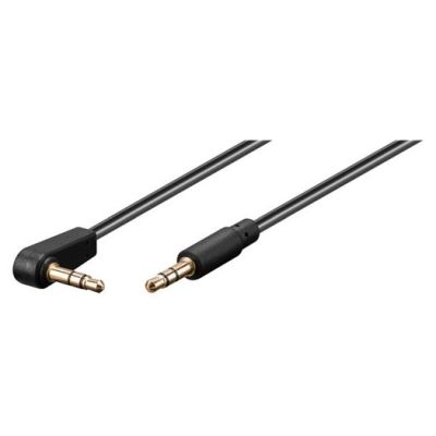 Audio Verbindungskabel AUX, 3,5 mm stereo 3-pol., slim, CU, abgewinkelt