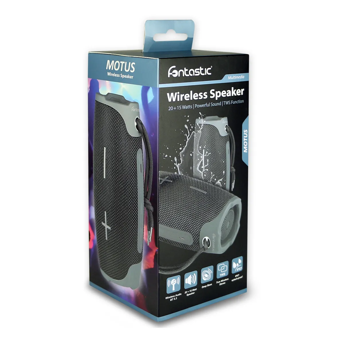 Fontastic Drahtloser Lautsprecher “Motus“ TWS, schwarz
