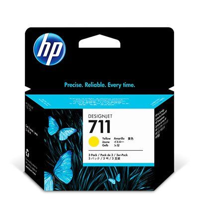 HP 3x Druckerpatrone '711' gelb 29 ml