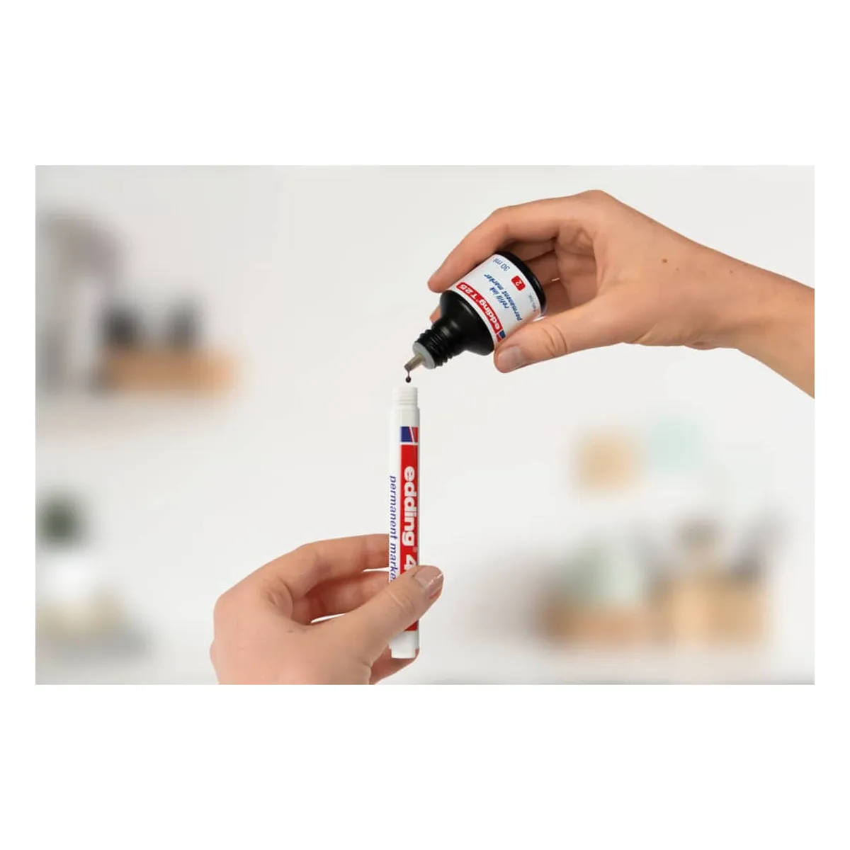 Edding Permanentmarker - 1 mm, schwarz, nachfüllbar