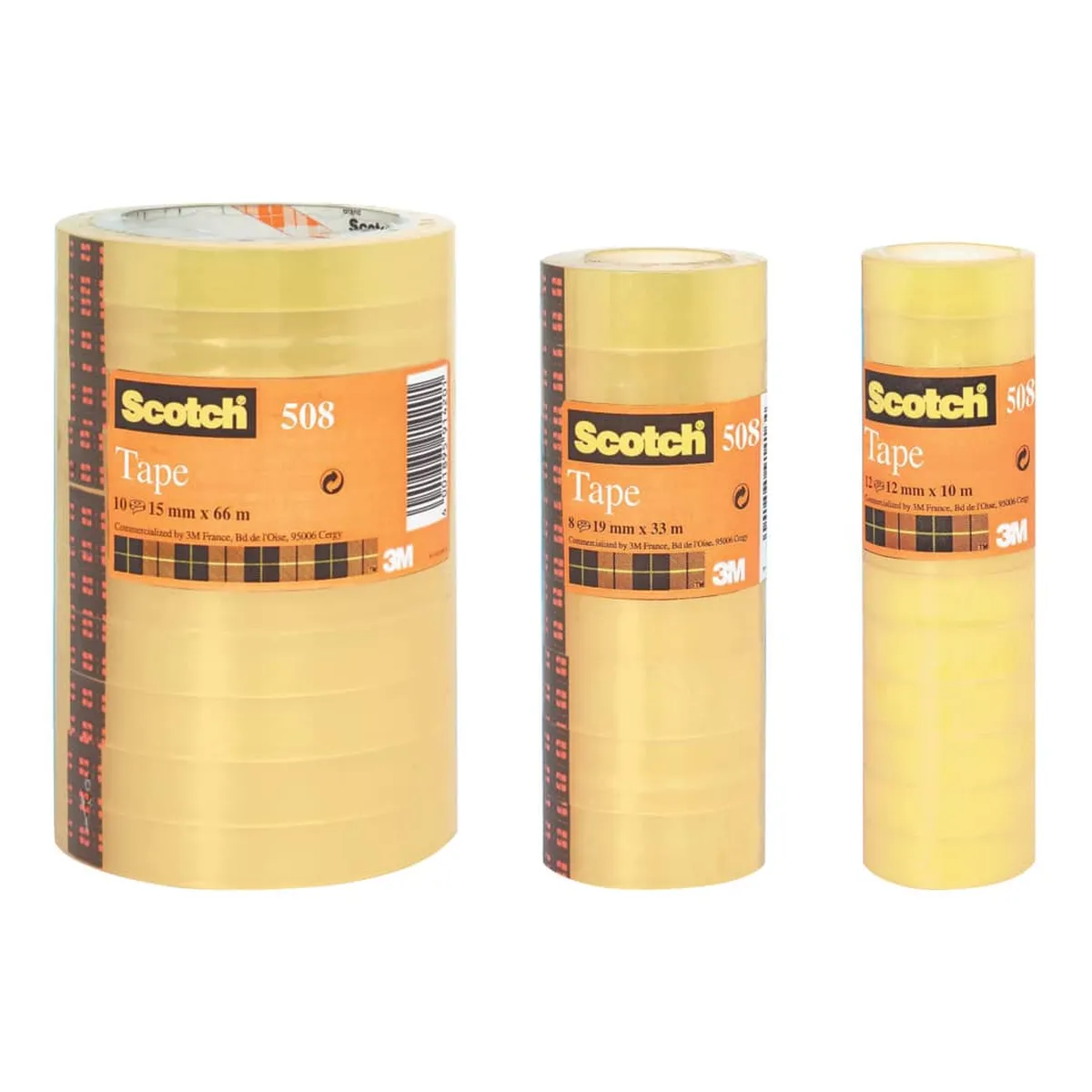 Scotch Klebeband Transparent 508, PP, 10 m x 15 mm, 10 Rollen