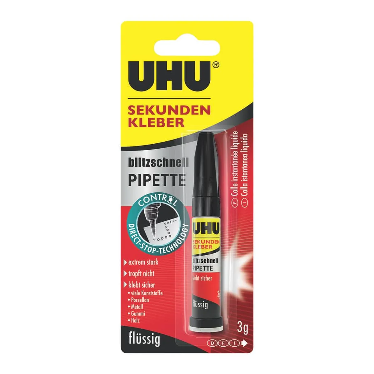 UHU Sekundenkleber blitzschnell PIPETTE - 3 g