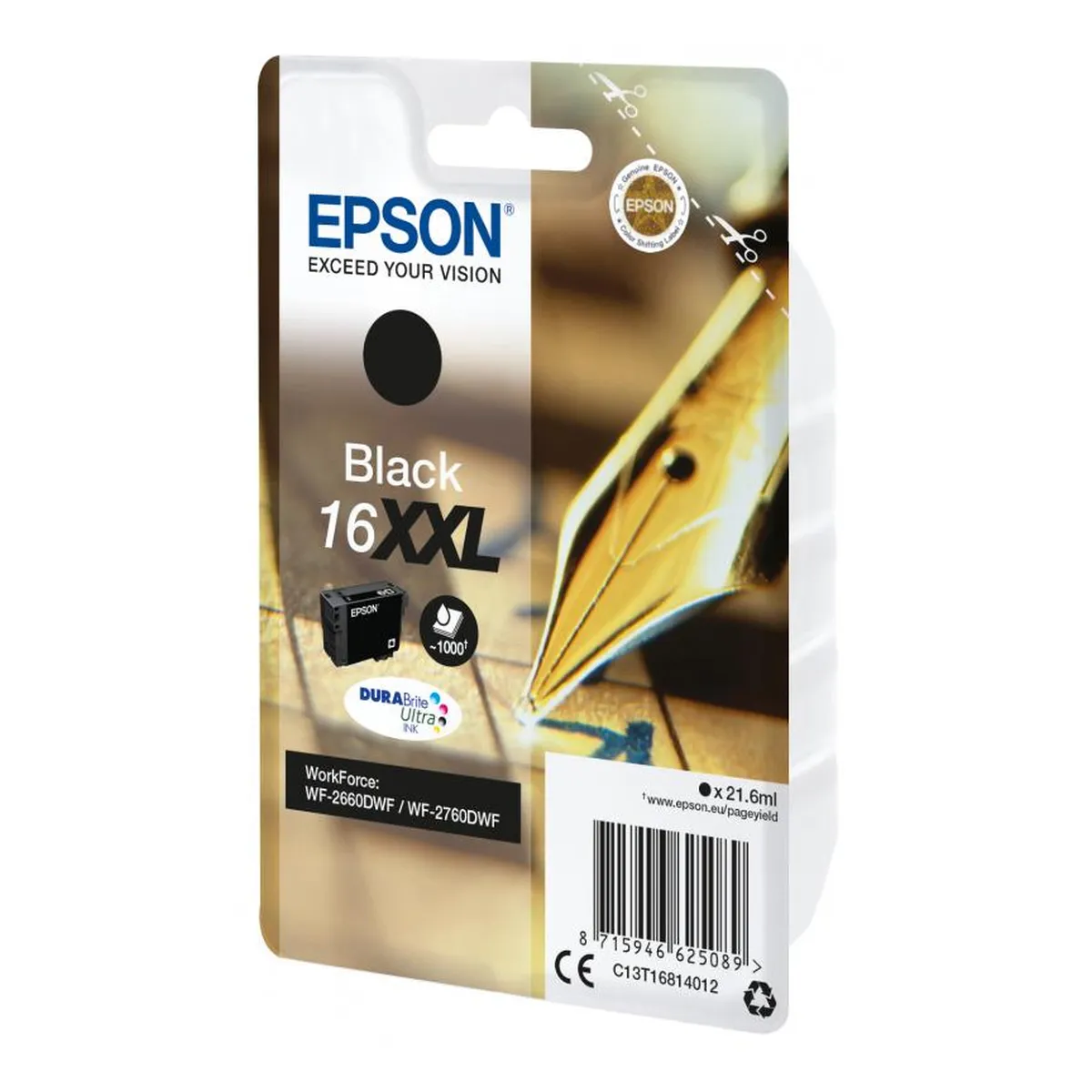 Druckerpatrone Epson 16XXL schwarz 22 ml | 1.000 Seiten (C13T16814010)