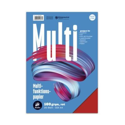 Multifunktionspapier 7X PLUS - A4, 160 g/qm, rot, 25 Blatt