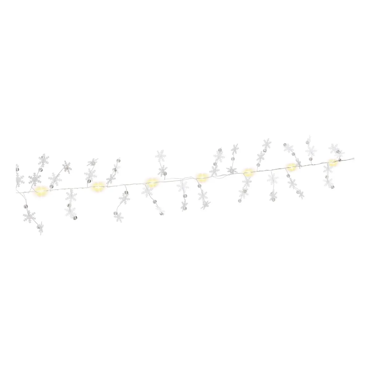 Goobay 10er LED-Silberdraht-Lichterkette 'Schneeflocken'