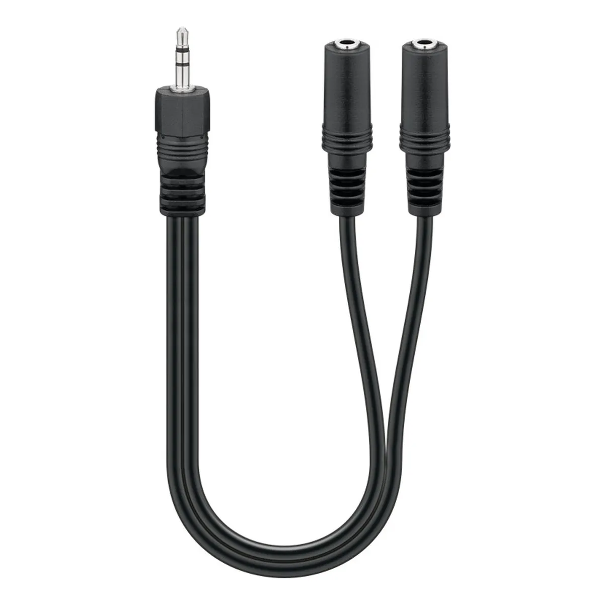 Goobay Audio Y Kabeladapter 3,5 mm, 1x Stecker 2x Buchse stereo