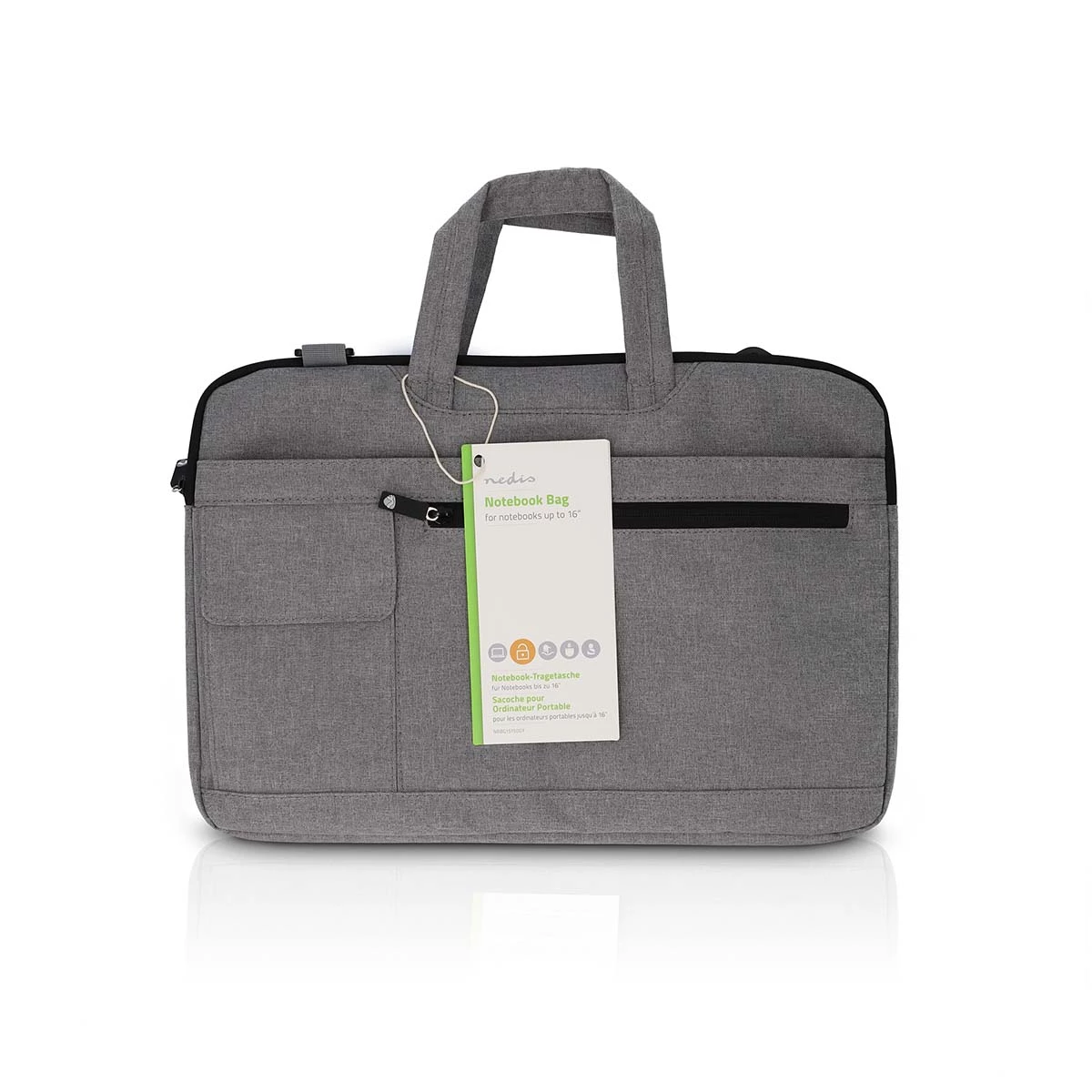 Nedis Notebook-Tasche 15-16“ Trageriemen grau
