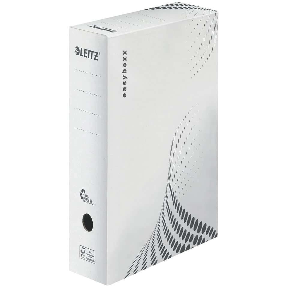 LEITZ Archivbox easyboxx - A4, 100 mm, Wellpappe (RC), weiß