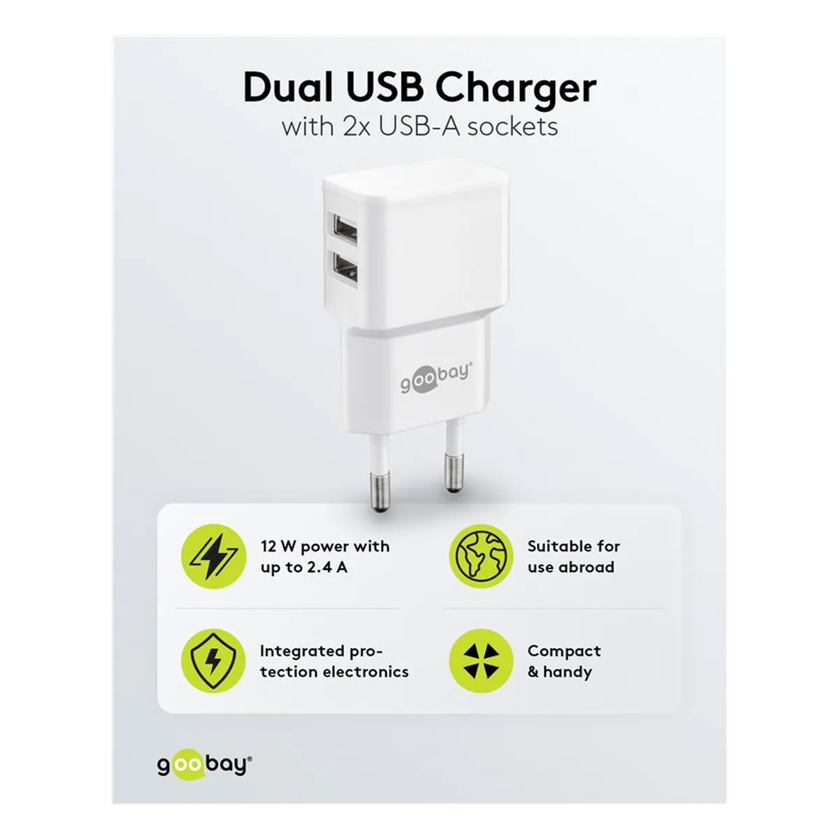 Goobay Dual USB-Ladegerät 2,4 A
