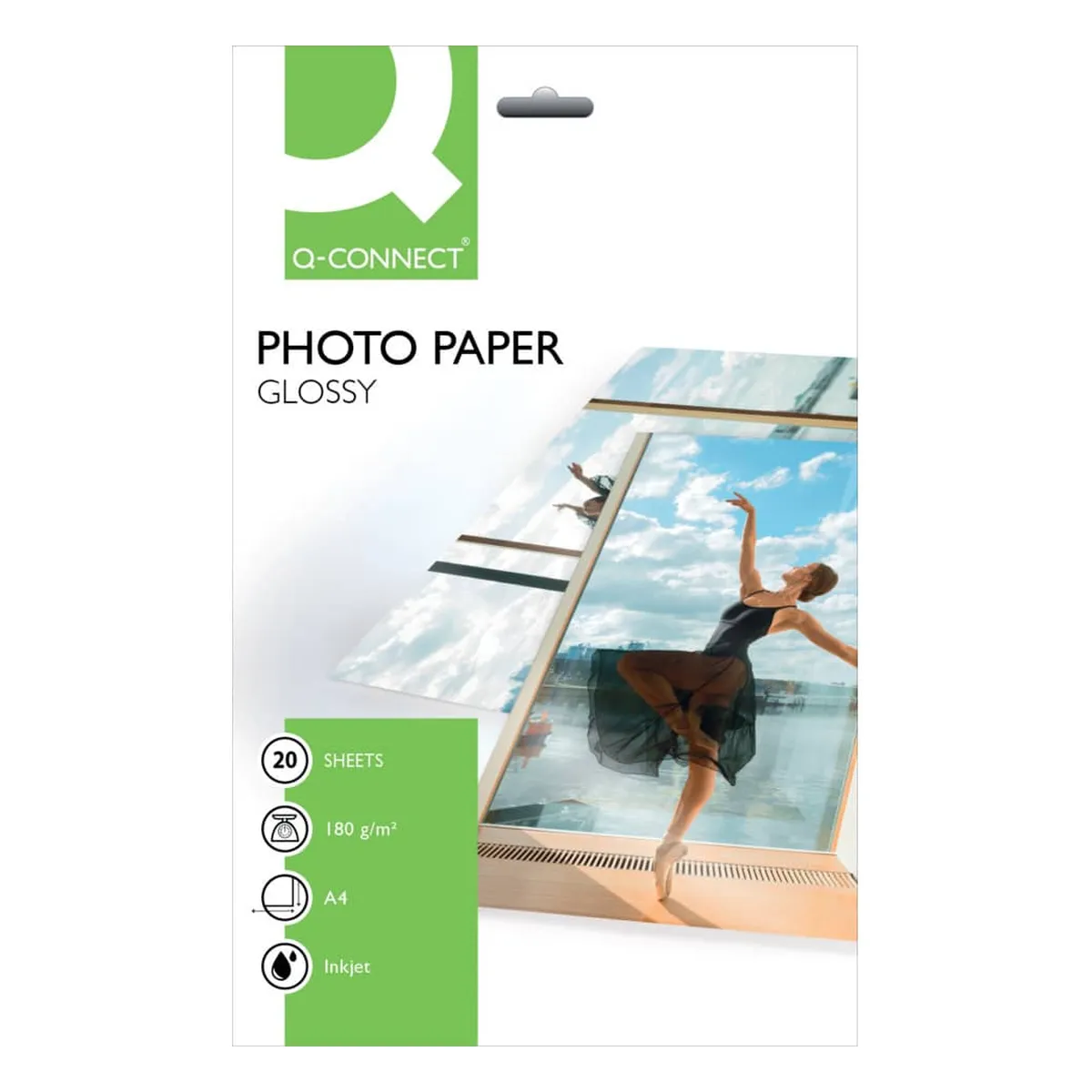 Q-Connect Inkjet-Photopapiere - A4, hochglänzend, 180 g/qm, 20 Blatt