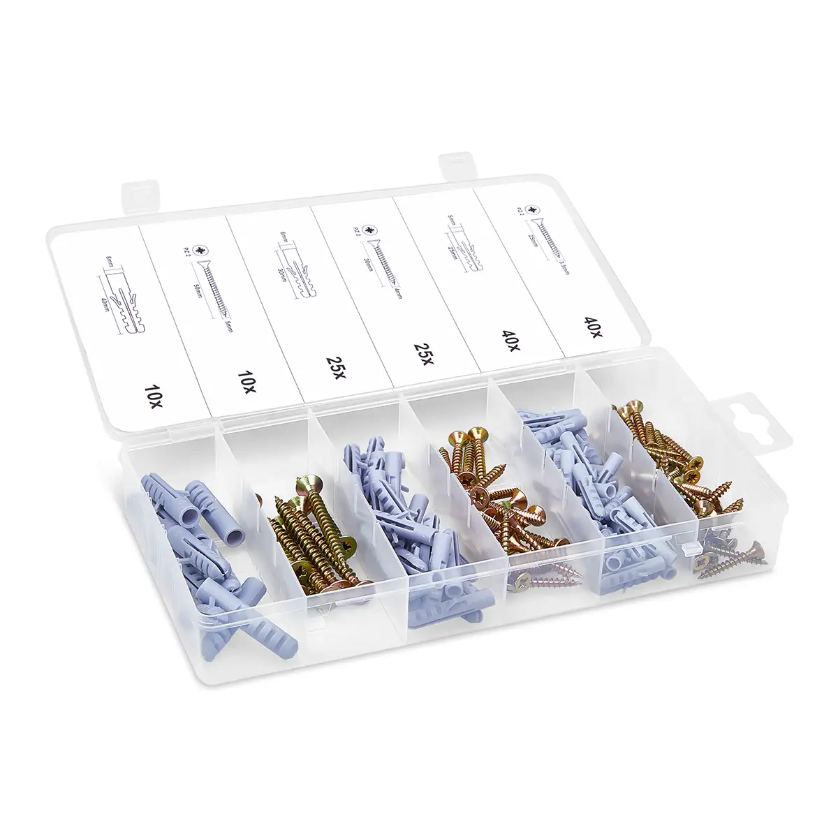 Masterproof Spanplattenschrauben mit Dübel-Sortiment, 150-teilig, M5-M8