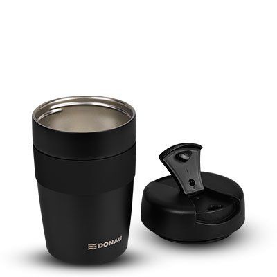 Thermobecher - 350 ml, Edelstahl, schwarz