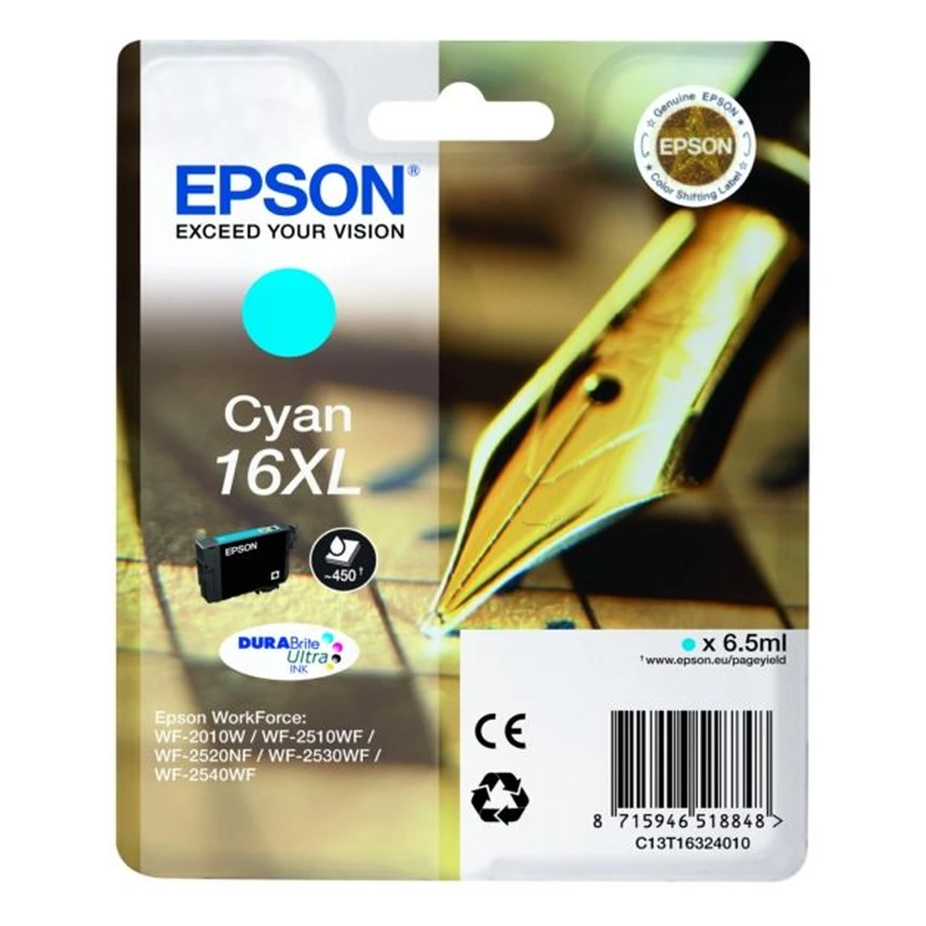 Druckerpatrone Epson 16XL cyan 6,5 ml | 450 Seiten (C13T16324010)