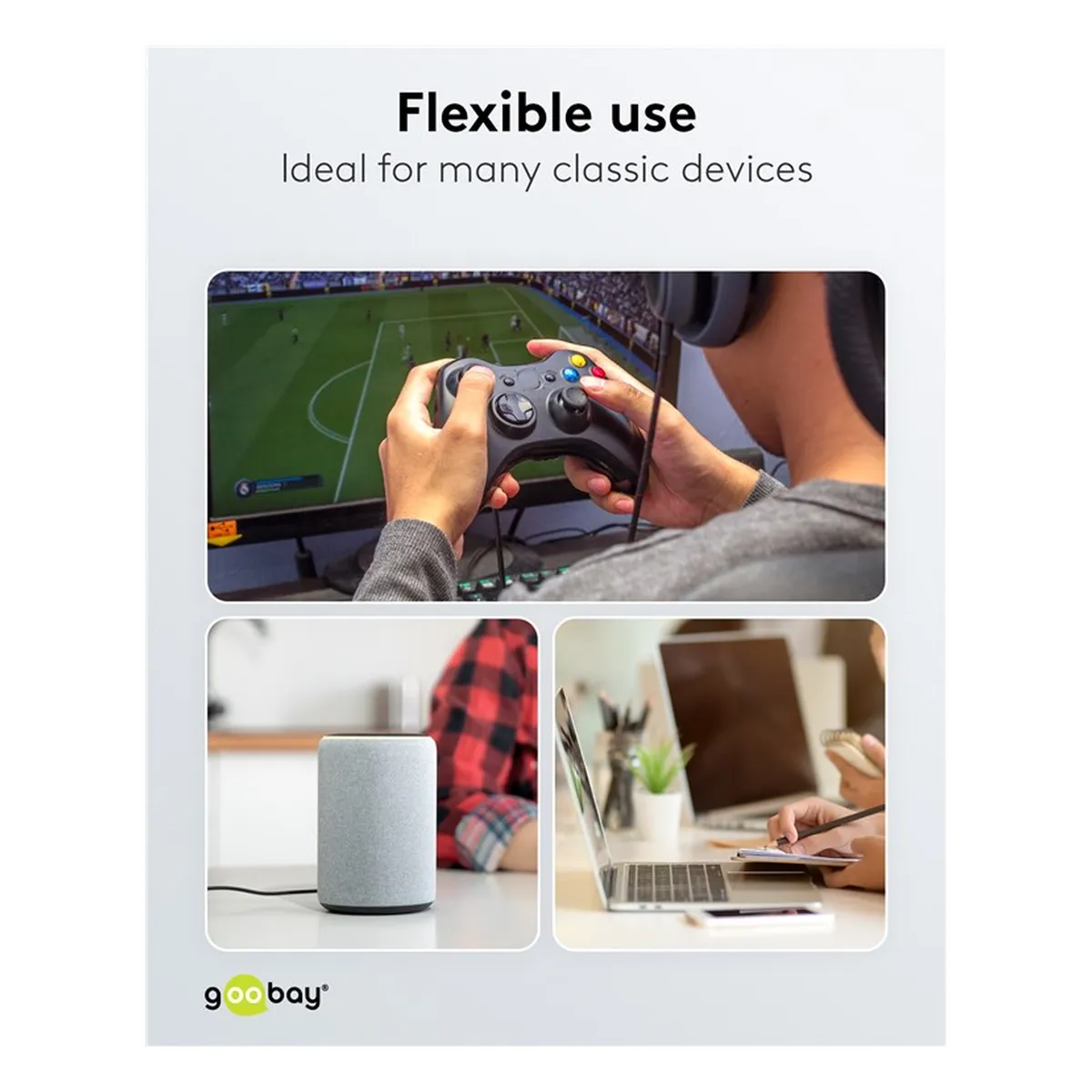 Goobay Micro-USB auf USB-A Textilkabel mit Metallsteckern (space grau/silber) 0,5m