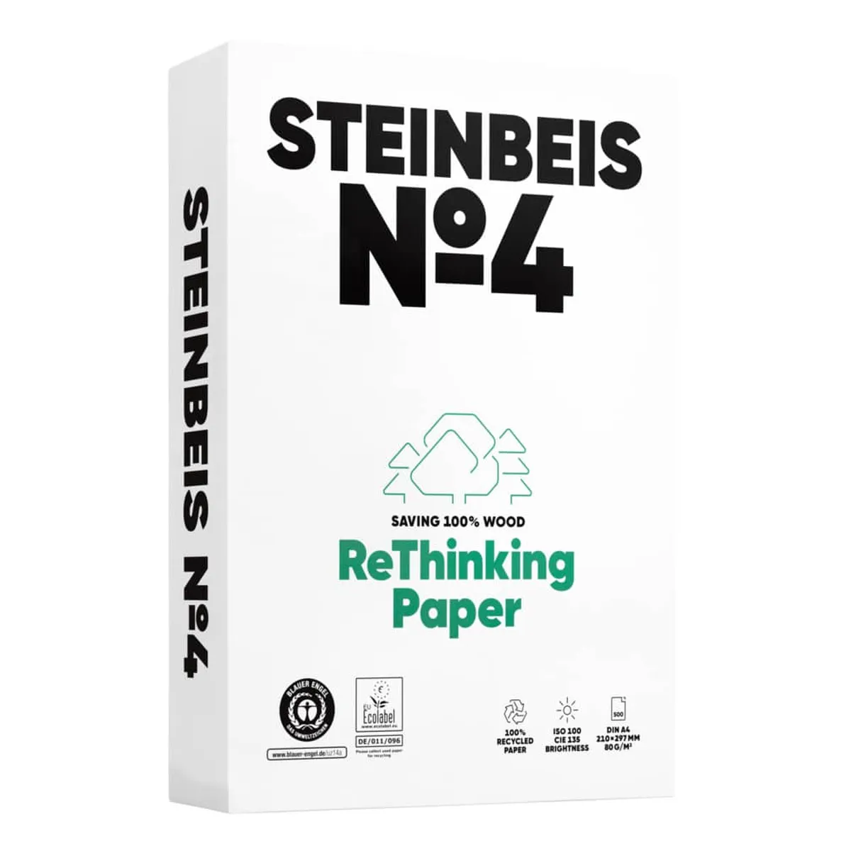 Steinbeis No. 4 - Evolution White - Recyclingpapier, A4, 80g, weiß, 500 Blatt
