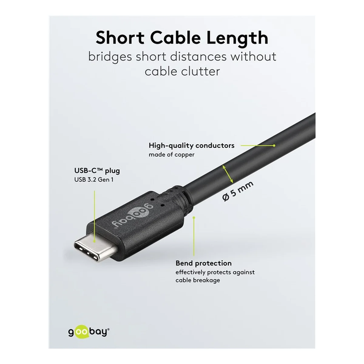 USB-C™-Kabel, 1,5 m, schwarz