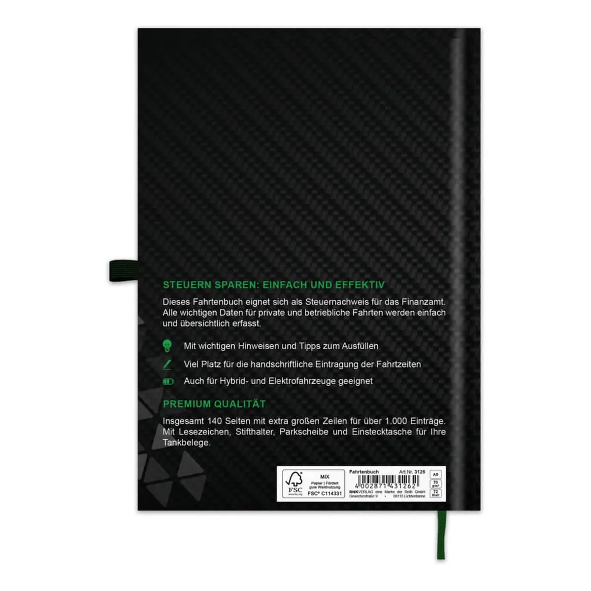 RNK Verlag Fahrtenbuch Premium für Pkw - A5