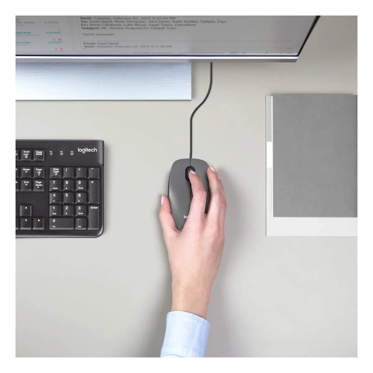 Logitech Mouse M100 grau