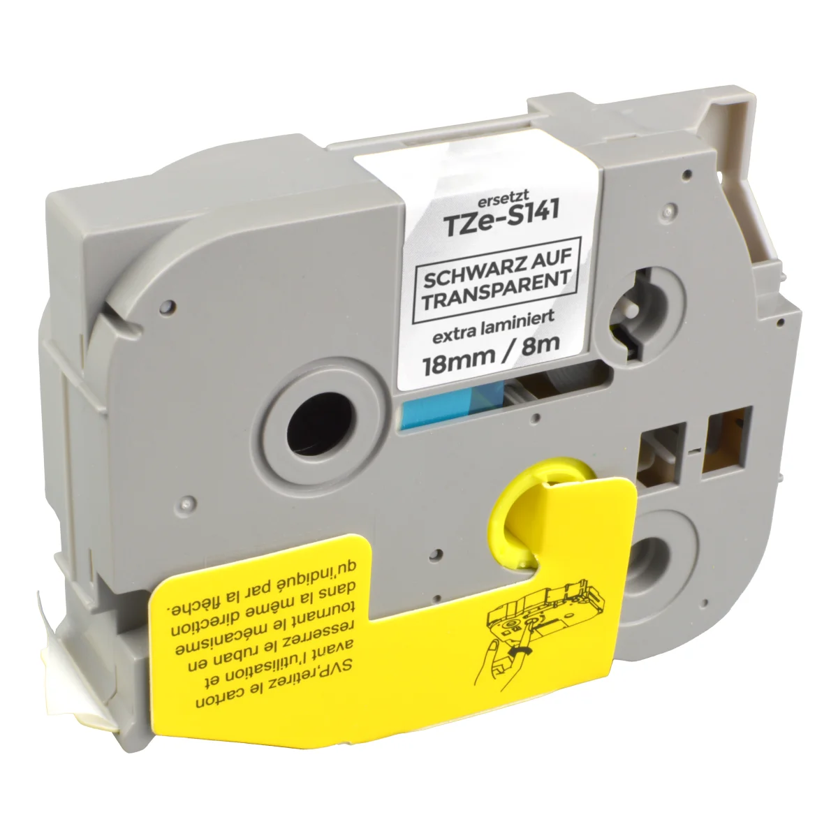 Brother TZE-S141 alternatives Beschriftungsband 'schwarz auf transparent' 18mm x 8m - Digital Revolution