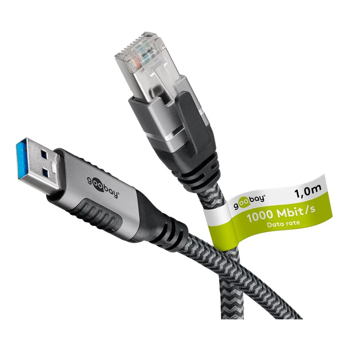 Goobay Ethernet-Kabel USB-A 3.0 auf RJ45, 1 m