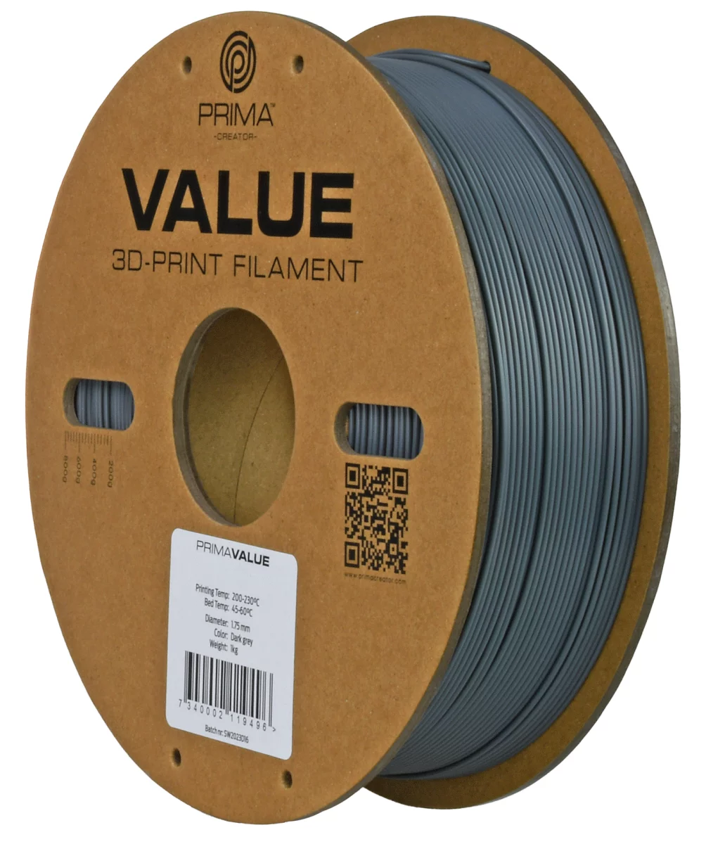 PrimaFilaments PrimaValue™ ABS - 1.75mm - 1 kg - dunkelgrau