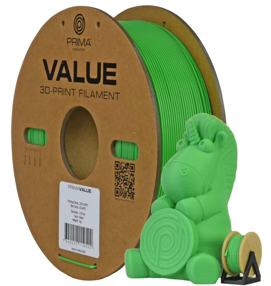 PrimaFilaments PrimaValue™ ABS - 1.75mm - 1 kg - grün