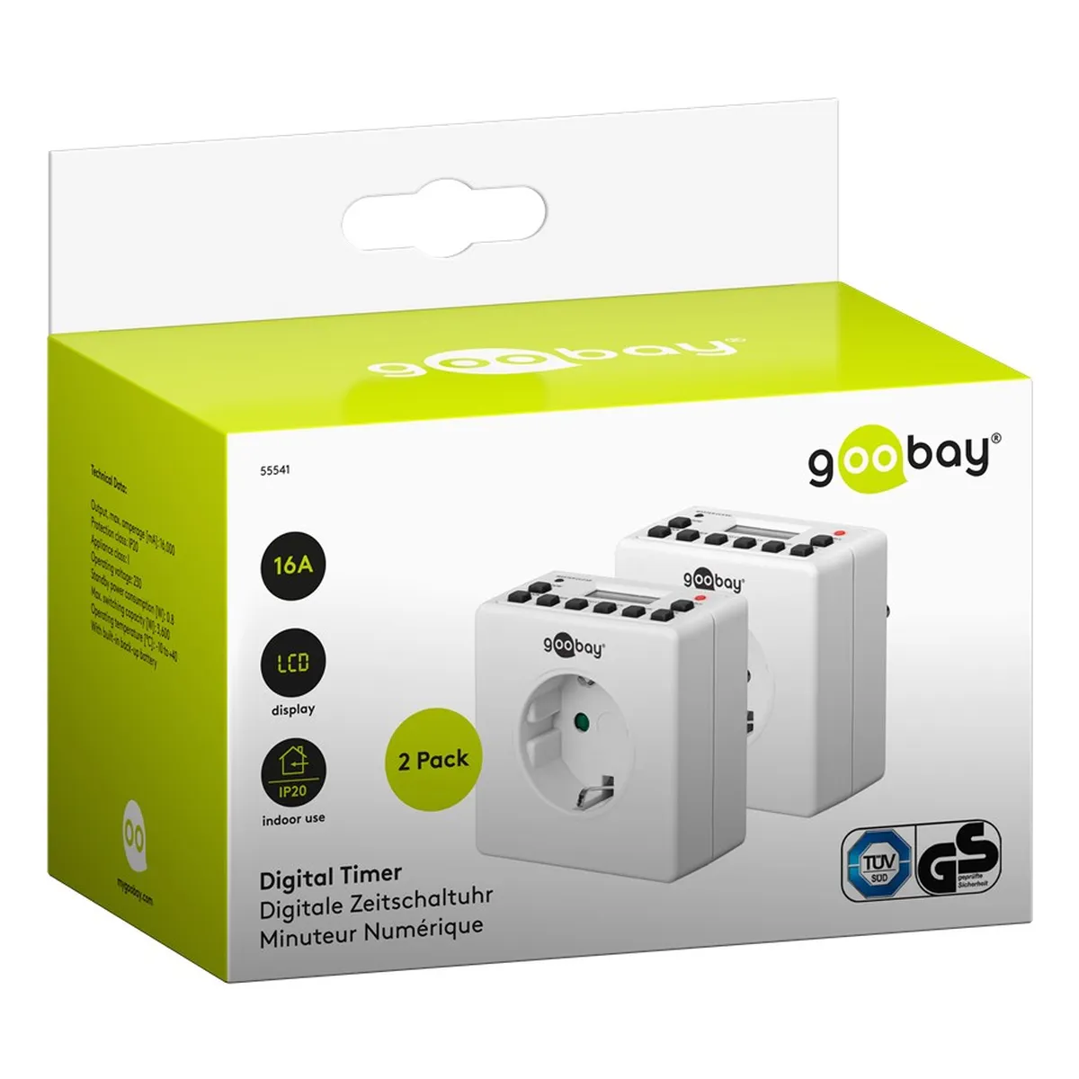 Goobay 2er-Set: Digitale Zeitschaltuhr