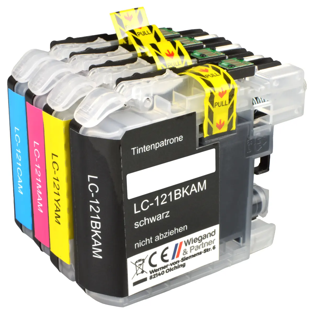 Brother LC-121 - alternatives Patronen MultiPack 'schwarz cyan magenta gelb' 1x 12,6 ml | 550 Seiten (BK), 3x 8 ml | 500 Seiten (CMY) - Digital Revolution