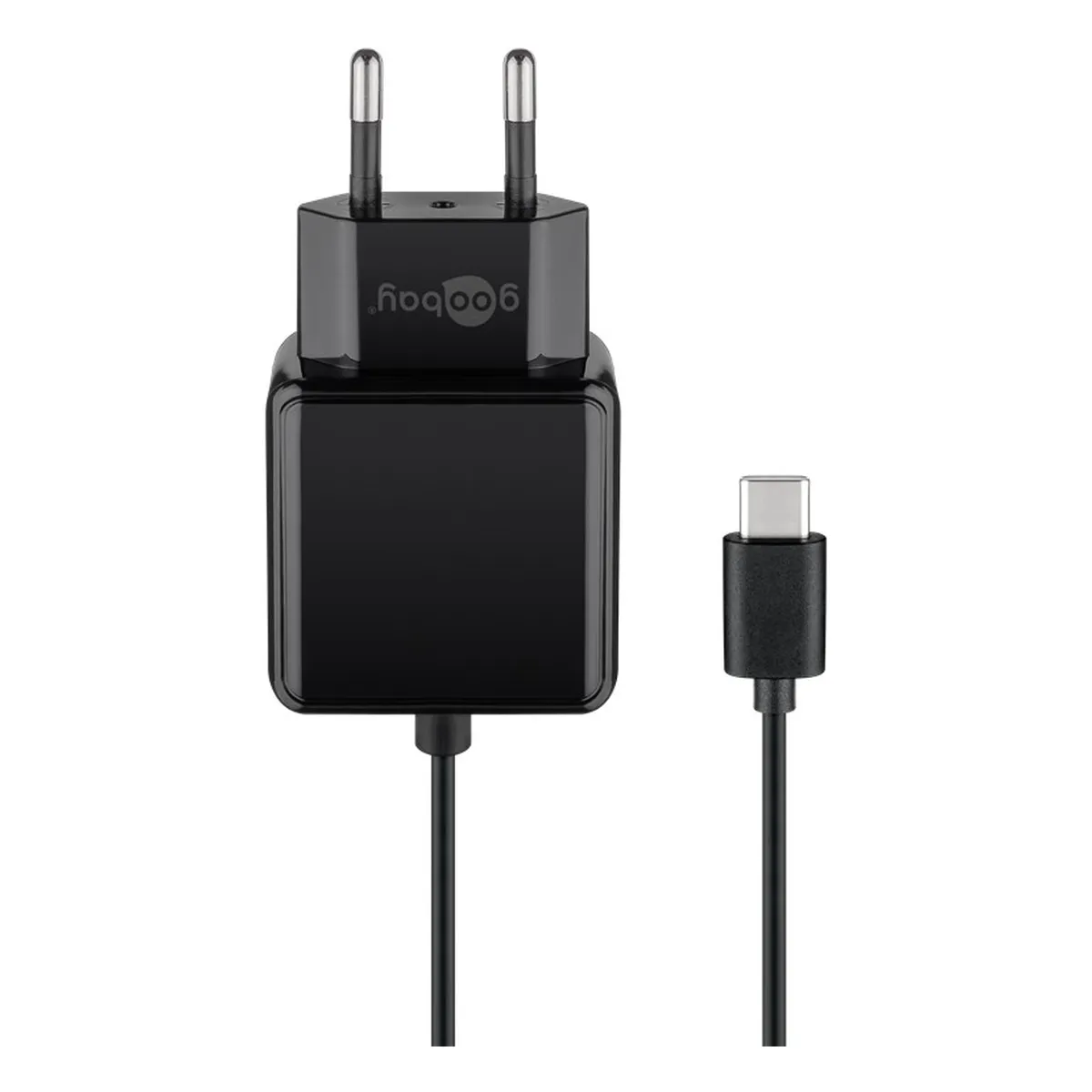 Goobay Ladegerät mit 1,5m USB-C™ Anschlusskabel 3,0A (15W) schwarz