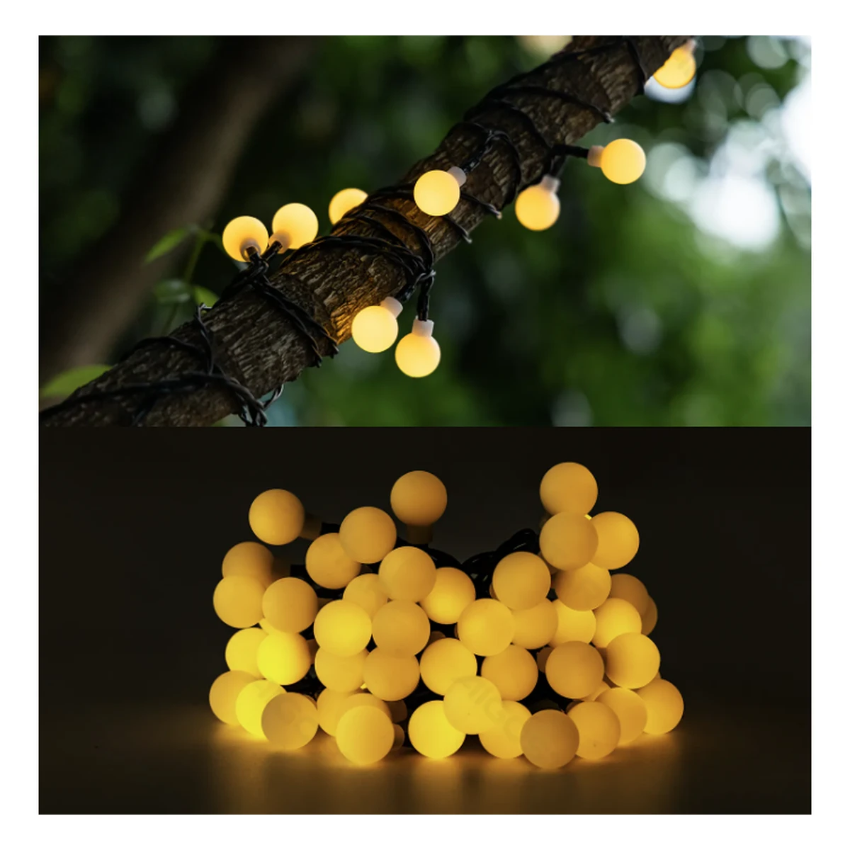 Aigostar LED Solar Lichterkette 10m, warm-weiß