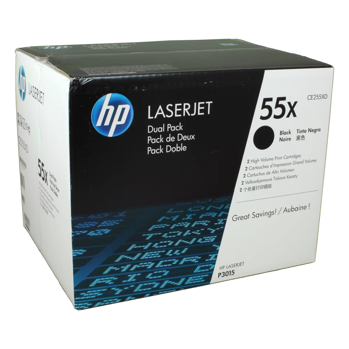 HP 55X Toner schwarz 2x 12.500 Seiten (CE255XD) HP 55X Toner schwarz 2x 12.500 Seiten (CE255XD)