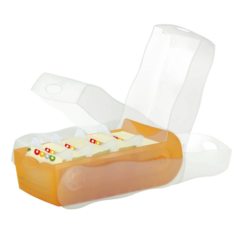 HAN Karteibox CROCO - A7 quer, für 900 Karten,  orange-transl.