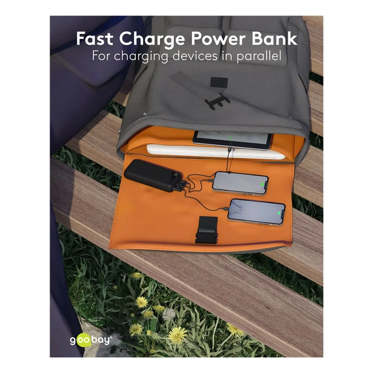 Goobay Schnelllade-Powerbank 20.000 mAh (USB-C™ PD, QC 3.0)