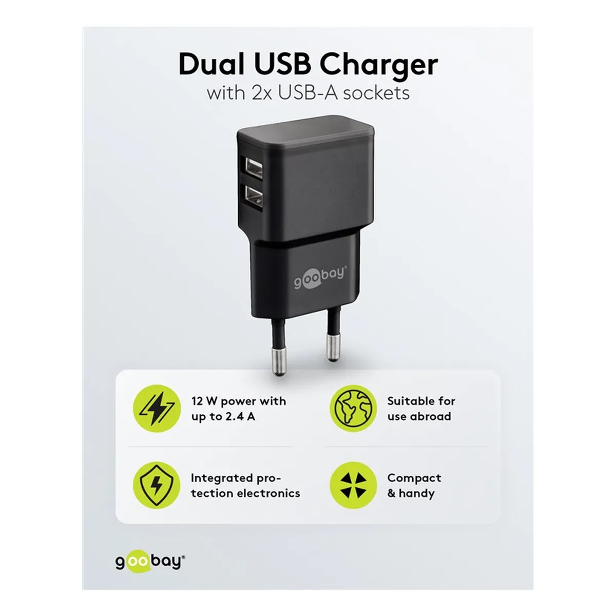 Goobay Dual USB-Ladegerät 2,4 A