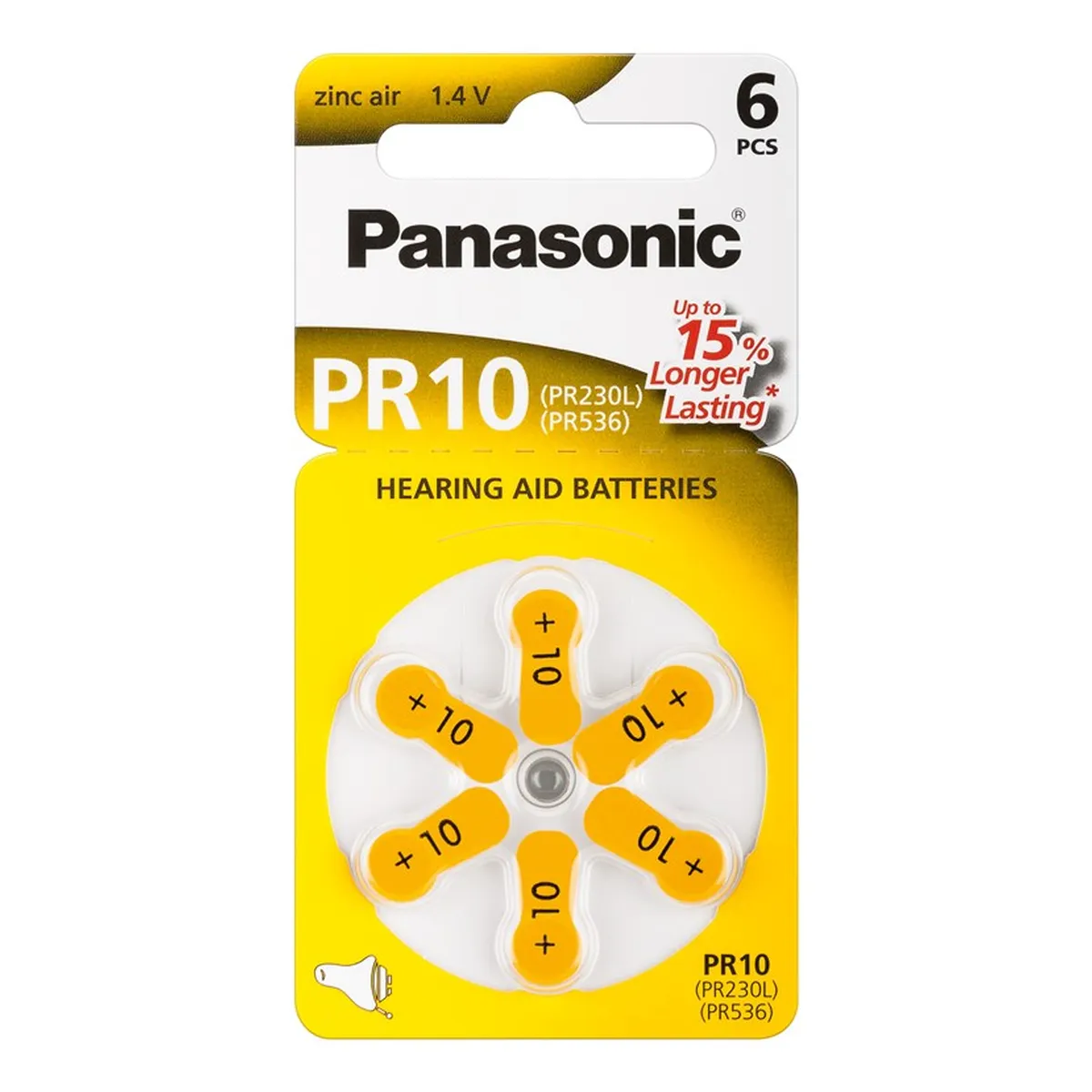 Panasonic Knopfzellen V10/PR70 (PR10) 6 Stück