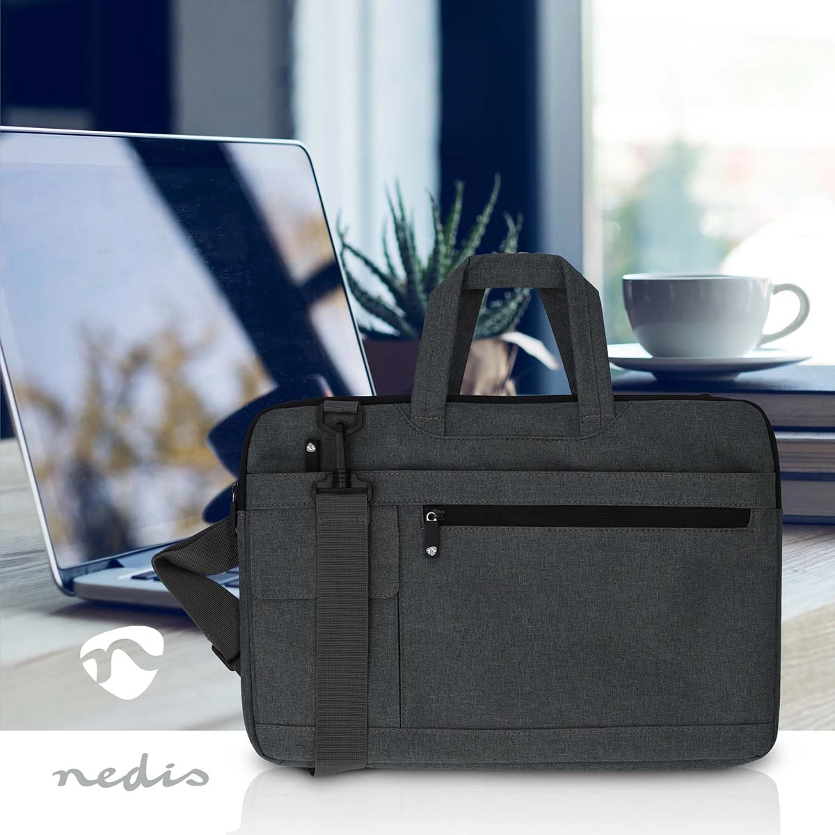 Nedis Notebook-Tasche 15-16“ Trageriemen anthrazit