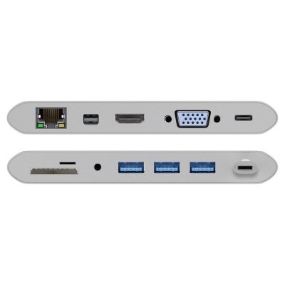 Goobay USB-C™ Multiport-Adapter All in 1 Aluminium, silber