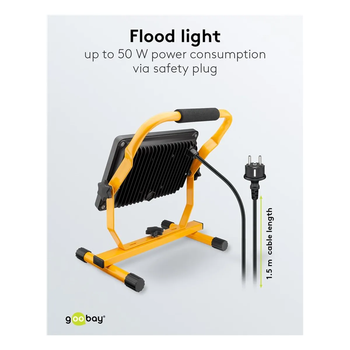 Goobay LED-Baustrahler mit Standfuß, 50 W