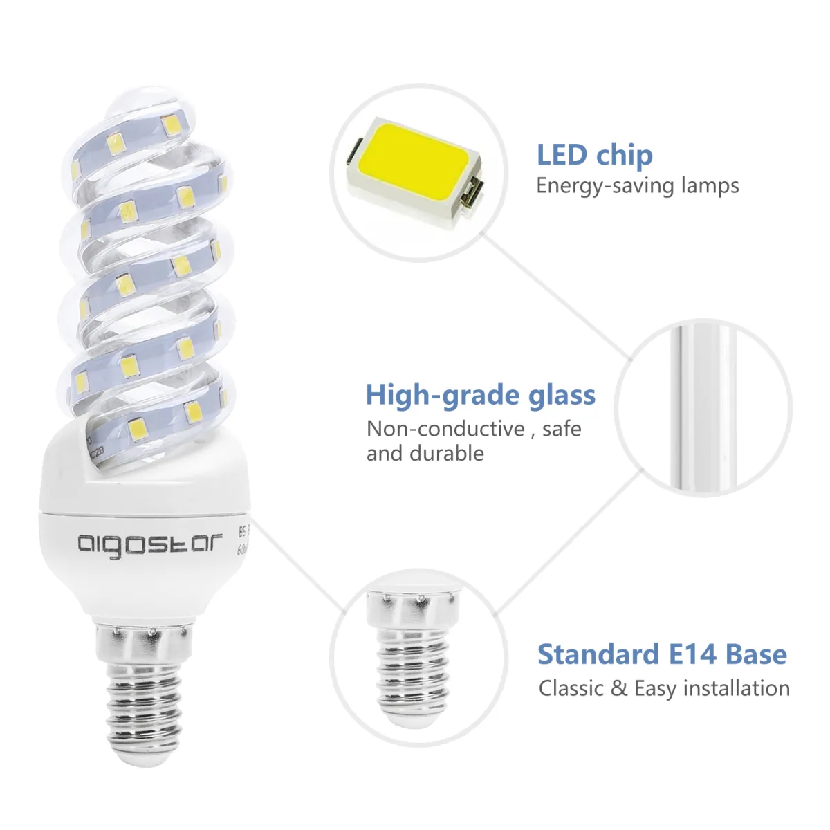 Aigostar LED 'Spirale' E14, 7W