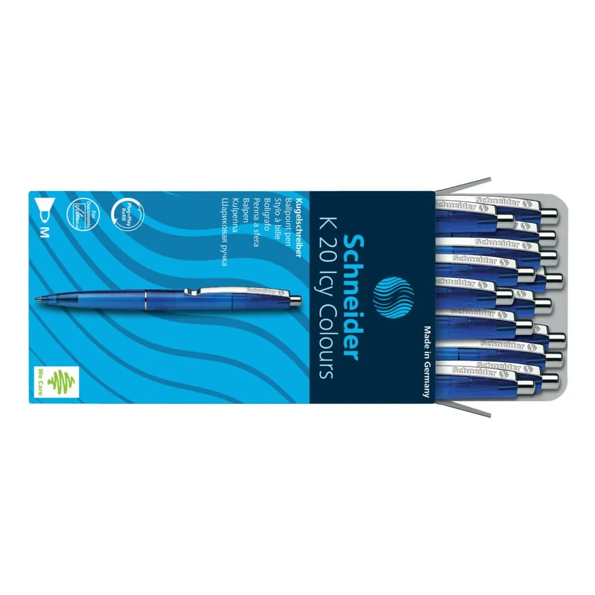 Schneider Kugelschreiber K20 Icy Colours - M, blau (dokumentenecht)