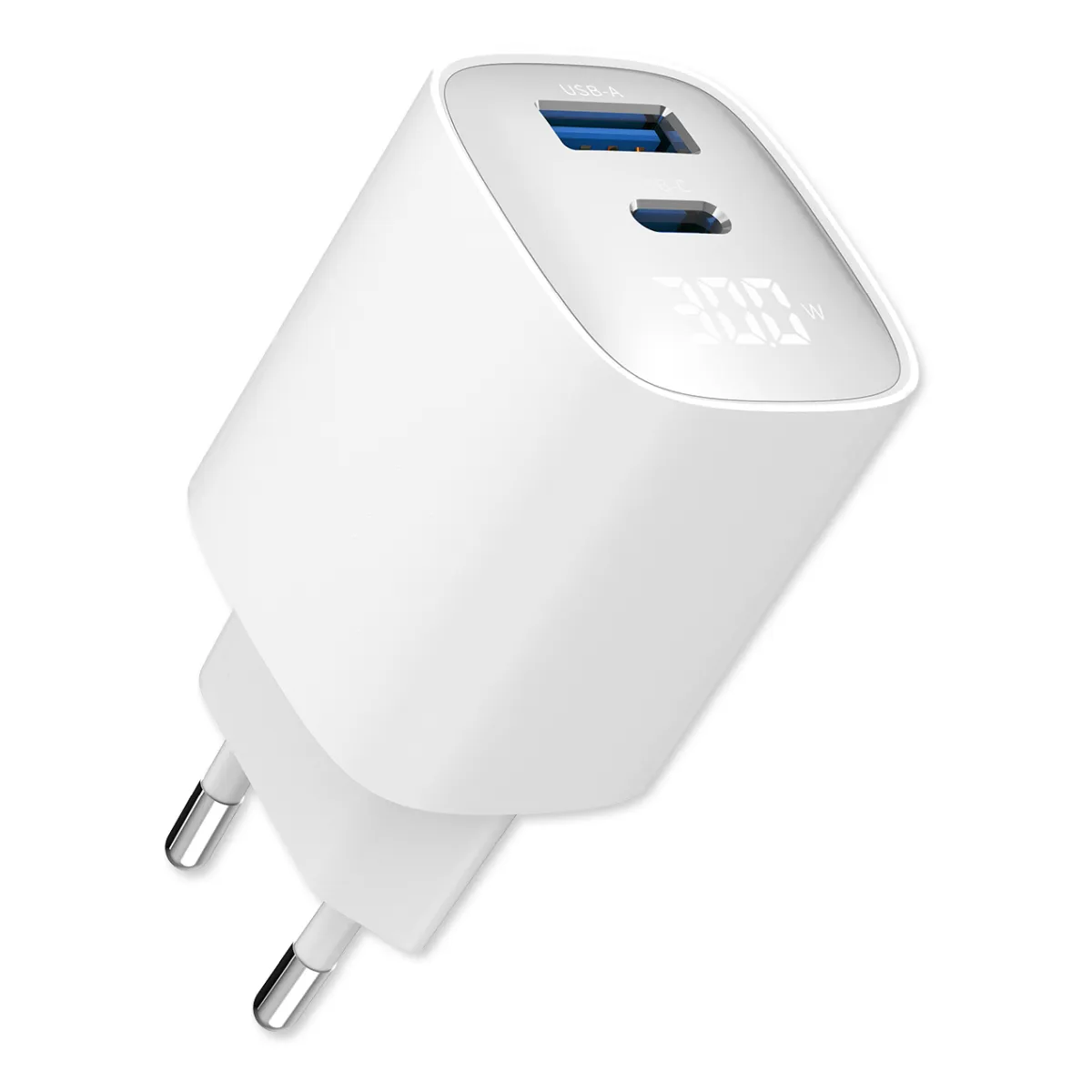Fontastic Netzteil GaN 30W mit Digitalanzeige, weiß
