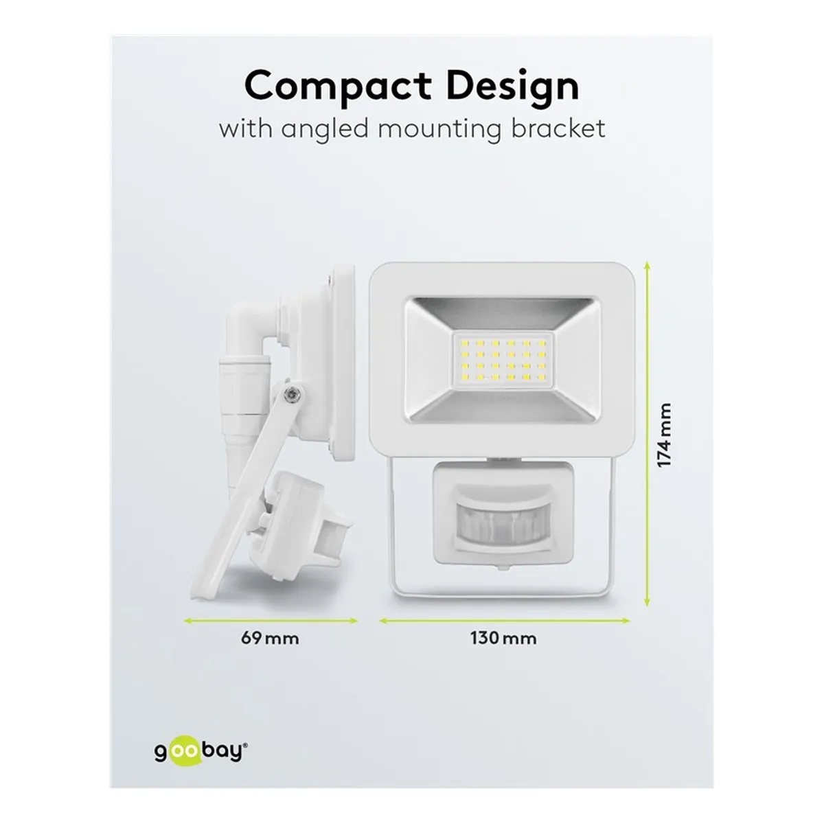 Goobay LED-Außenstrahler, 20 W, mit Bewegungsmelder