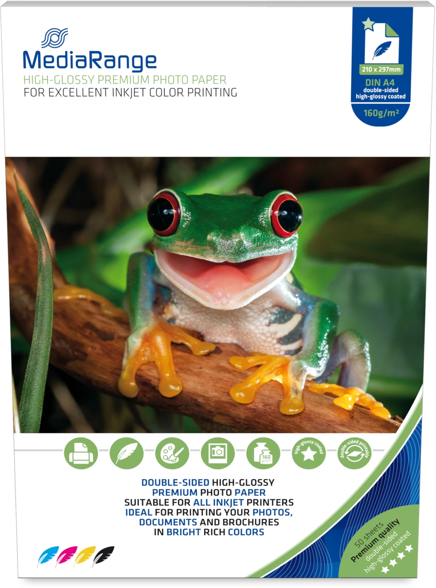 MediaRange Fotopapier, A4, 160g, 50 Blatt