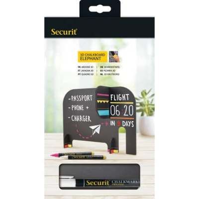 Securit Kreidetafel Silhouette 3D Elefant - inkl. Kreidestift