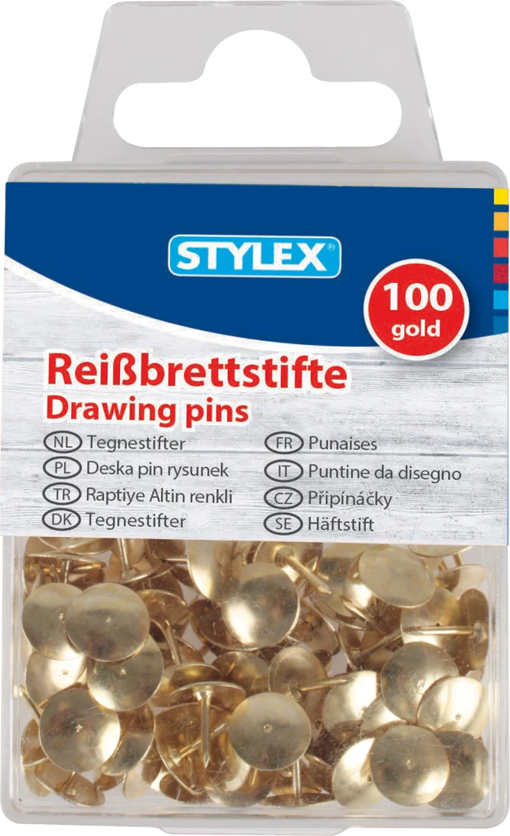 Stylex Reißbrettstifte, gold, 100 Stück