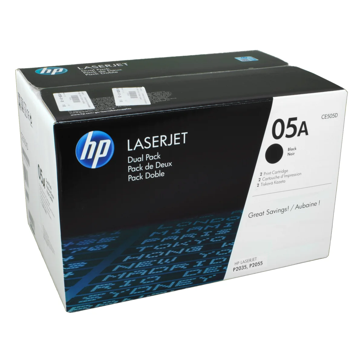 2 HP Toner CE505D 05A Doppelpack schwarz